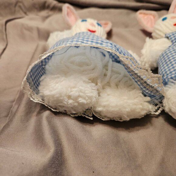 Handmade yarn bunny duo (item #2669) - Picture 4 of 7